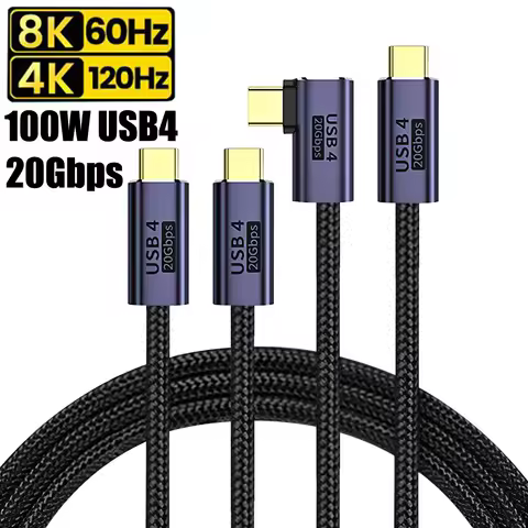 USB 4 Type C To C Cable For iPhone 15 Pro Max Macbook Samsung Hard drive TV Data 20Gbps Charger 100W