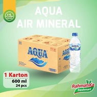 Terlaris Aqua Air Mineral Botol 1 Dus (600 ml x 24 pcs)