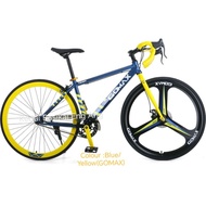Basikal Fixie 700C GOMAX , HTG GUMBO  handle racing ,ringkas dan colourful , sport rim dan jejari cu