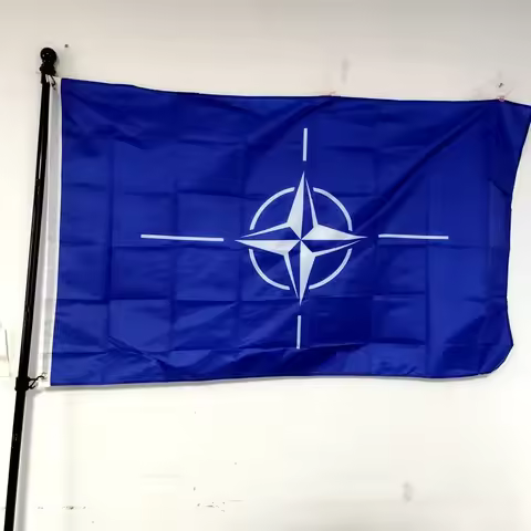 NATO Flag 90x150cm - Durable Polyester Banner for Indoor/Outdoor, All-Weather Resistant