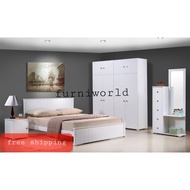 Bedroom Set  5 pcs white/black /Set Bilik Tidur / Bilik tidur / Set Bilik Tidur Queen