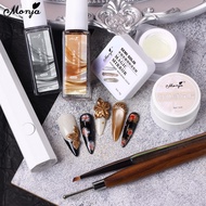 Monja Nail Art Blooming Gel Set Silver Gold Nail Art Metallic Blooming Gel Nail Art Sculpture Gel Na