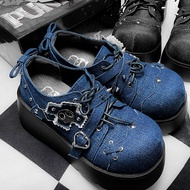 Punk Cat Original Thiết Kế Giày Gót Dày Bộ Xương Nhỏ Y2k /năm 2000 Subculture Goth Phong Cách Lolita