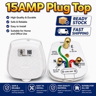 15AMP Plug Top 3 Pin Heavy Duty BS1363 | SIRIM Approved 240V 15A Plug Kepala Plug Elektrik