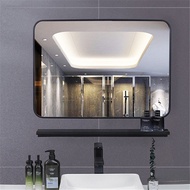 Sticking Wall Bathroom Mirror Wall Hanging Toilet Mirror With Shelf No Hole Sticking Wall Self Adhesive Cosmetic Mirror Toilet Mirror