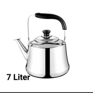 Teko bunyi 7 liter STAINLESS TEBAL /  ceret siul stainless / kettle ketel pemanas air 7 liter