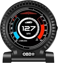 F10 OBD2 Car Hud Guage Head Up Display Speedometer RPM Water Temp Speeding Alarm Fatigue Driving Rem