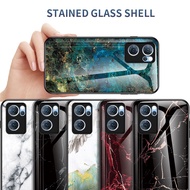 Kesing phone Case OPPO Reno7 Reno 7 pro 7pro 5G Marble Glass Protection Hard Casing Shockproof Fashion Back Cover Cases