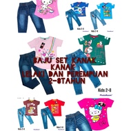 SET BAJU DAN SELUAR JEANS KANAK-KANAK 2-8 TAHUN 2023