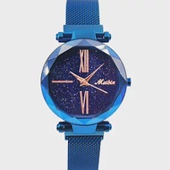 MEIBIN美賓 M1199M 閃爍星空羅馬數字淑女腕錶(隨機附贈手鍊)- 米蘭帶藍