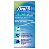 Oral b super floss ซุปเปอร์ฟลอส รสมิ้นท์ ยาว 50 เส้น 1 ชิ้น Oral-b super floss 50pcs/box
