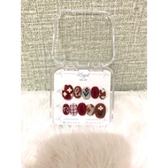 Custom press on nails flower red