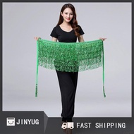 JINYUG Hot Sale Dance Hip Skirt Sequins Fringe Skirt Tassel Hip Scarf Rave Skirt for Women