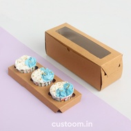 2559 Cupcake Box Cardboard contains 3 (Size 25.5x9x9.5 cm) - Cupcakes 6 - cup cake 6 boxes tart pudd