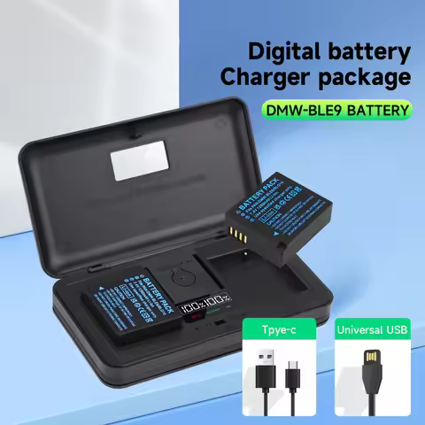 2024 NEW 1280mAh DMW-BLG10 BLE9 BLG10E DMW-BLE10 Battery + LCD Dual USB Charger for Panasonic LUMIX 