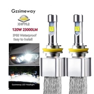 2PCS Car H11 LED Headlight Kit H4 H7 H8 H9 9005 HB3 HB4 HIR2 xhp70.2 6000K 120W 23000LM 9004/7 H13 D