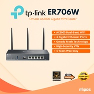 TP-Link ER706W Omada AX3000 WiFi 6 Gigabit WiFi VPN Router for POS System,Retail,Business