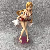 Sword Art Online Figures, Yuuki Asuna Action Figure Statues 22cm/8.7'' Swimsuit Asuna PVC Character Figurine Desktop Decoration Anime Gift