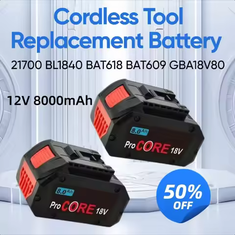 8000mAh for Bosch ProCORE 18V 21700 BL1840 BAT618 BAT609 GBA18V80 Cordless Tool Replacement Battery
