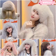 WUPEI47G9 Long Ears Hat, Hairy Multicolor Plush Cap, Kawaii Keep Warm Thicked Rabbit Ears Thickened 
