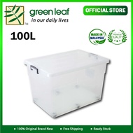 Green Leaf Corporation Sdn Bhd ,,G-614 nat Transparent Series Storage Box 100L With 6 Wheels (70.5 x