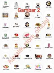 Stiker Bumbu Dapur 35 pcs Terlengkap anti air waterproof Label sticker Bumbu unik Vintage Bulat mura