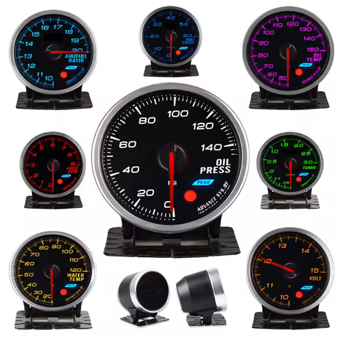 HA Accessories Universal Auto Gauge 60MM meter BF Style Water Temp Oil Temp Oil Press Tachometer RPM