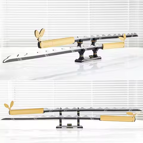 Anime Character Hashibira Inosuke Handheld Weapon Nichirin Sword Bricks Toys Building Blocks Assembl