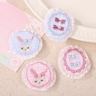 Korean Style Fresh Plaid Rabbit Cloth Stickers Sweet Lace Bow Rabbit Accessories Clothing Hair Acces