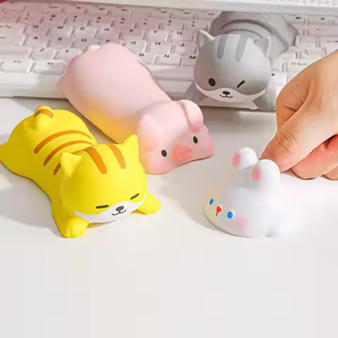 Cute Memory Foam Wrist Rest Kawaii Design Animal Shape Mouse Pad Support Slow Rising Squishy Toys Co