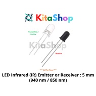 LED Infrared (IR) Emitter or LED Infrared (IR) Receiver (5 mm , 940nm)
