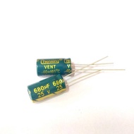 20ชิ้น680UF 25V 680MFD 25โวลต์ ± 20% -40 + 105C อลูมิเนียมตัวเก็บประจุแบบอิเล็กโทรไลติก8 × 16มม