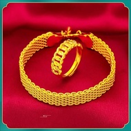 Emas 916 lelong Rings for Women Bracelet for Women Fashion Jewellery Set Gelang Tangan Cincin Lelaki