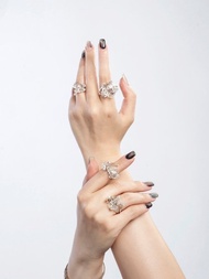 925純銀|交織滾邊蘭花天蠍座戒指 SLOr34