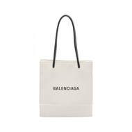 【二手】BALENCIAGA世家 (Balenciaga) 手提購物袋 XXS 597858 白色 PVC 塗層帆布皮革購物袋 XXS 女款