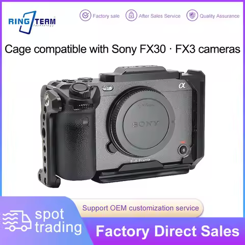 For Sony FX30 · FX3 Cameras Solid Metal Camera Cage with Cold Shoe Mounts Anti-Scratch Camera Protec