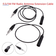 [AuspiciousS] 1Pc FM Radio Antenna Extension Cable Cord Car Stereo CD Player Radio Conversion Line Fits For Car Antenna Accessory 100cm 50cm