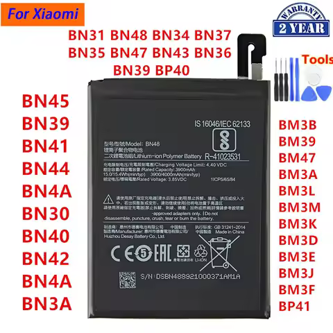 Brand New For Xiaomi BN45 BN41 BN44 BN4A BN31 BN40 BN42 BN4A BN48 BM3B BM39 BM47 BN47 BM3L BM3M BN35