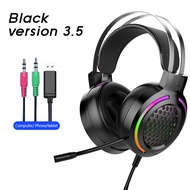 BENTOBEN Gaming Headset 7.1 Surround Sound Stereo Wired Earphones USB Microphone Breathing RGB Light For PC Gamer Headphones