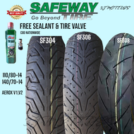 Aerox v1, v2 Tubeless tire Safeway brand size 14 for scooter type motorcycle (with sealant at pito) 8ply ratings