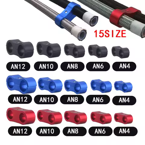 1Pcs Universal AN4 AN6 AN8 AN10 AN12 Billet Oil Fuel Water Hose Tube Seprator Divider Clamp Aluminum