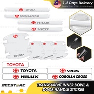 TOYOTA Door Bowl & Handle Protector Sticker VIOS YARIS COROLLA CROSS VELOZ FORTUNER HILUX ALTIS Acce