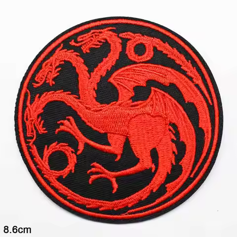 Red Dragon Iron On Embroidered Clothes Patch For Clothing Stickers Garment Apparel Accessories