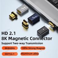 HDMI-Compatible 2.1 Magnetic Adapter 8K 60HZ 48Gbps Male to Female Converter Extension Connector for Laptop HDTV Monitor