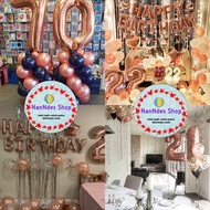 Jumbo Number Balloon ROSE GOLD 80 Cm / Large Foil Balloon Custom Birthday Number 0-9
