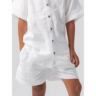 BLOOD + BONE KIDS - Little Boy Short White - Boy Cotton Waffle Casual Short