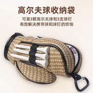 Golf Ball Bag PU Waist Bag Can Hold 3 Balls And 3 Spikes Zipper Bag Multifunctional Mini Storage Bag
