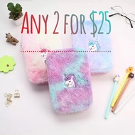 🦄 SG READY STOCK QUALITY ASSURED 🦄 Unicorn Plush Pencil Case Smiggle-Inspired Storage Kids Adults Cute Pencil Case