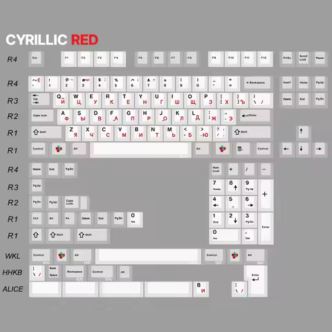 JC Studio Mechanical Keyboard DIY Keycaps Cyrillic Russian Sub Legend PBT Keycaps Dye Sublimation Ch