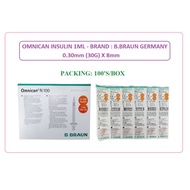 [INSULIN SYRINGE] [DIABETIC] B. BRAUN OMNICAN INSULIN SYRINGE 30G 1ML/ 0.5ML- 100S- BOX